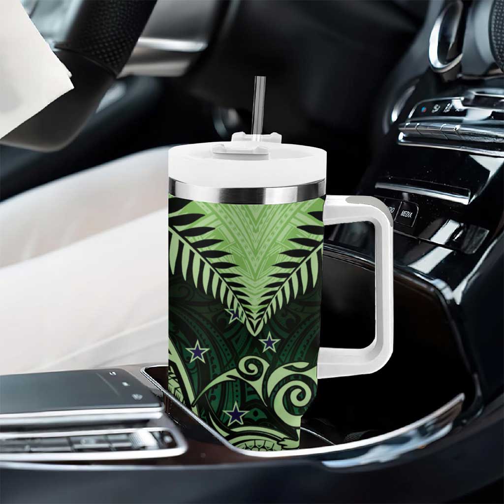 New Zealand Tumbler With Handle Aotearoa Maori Kiwi Green Fern LT01 - Polynesian Pride