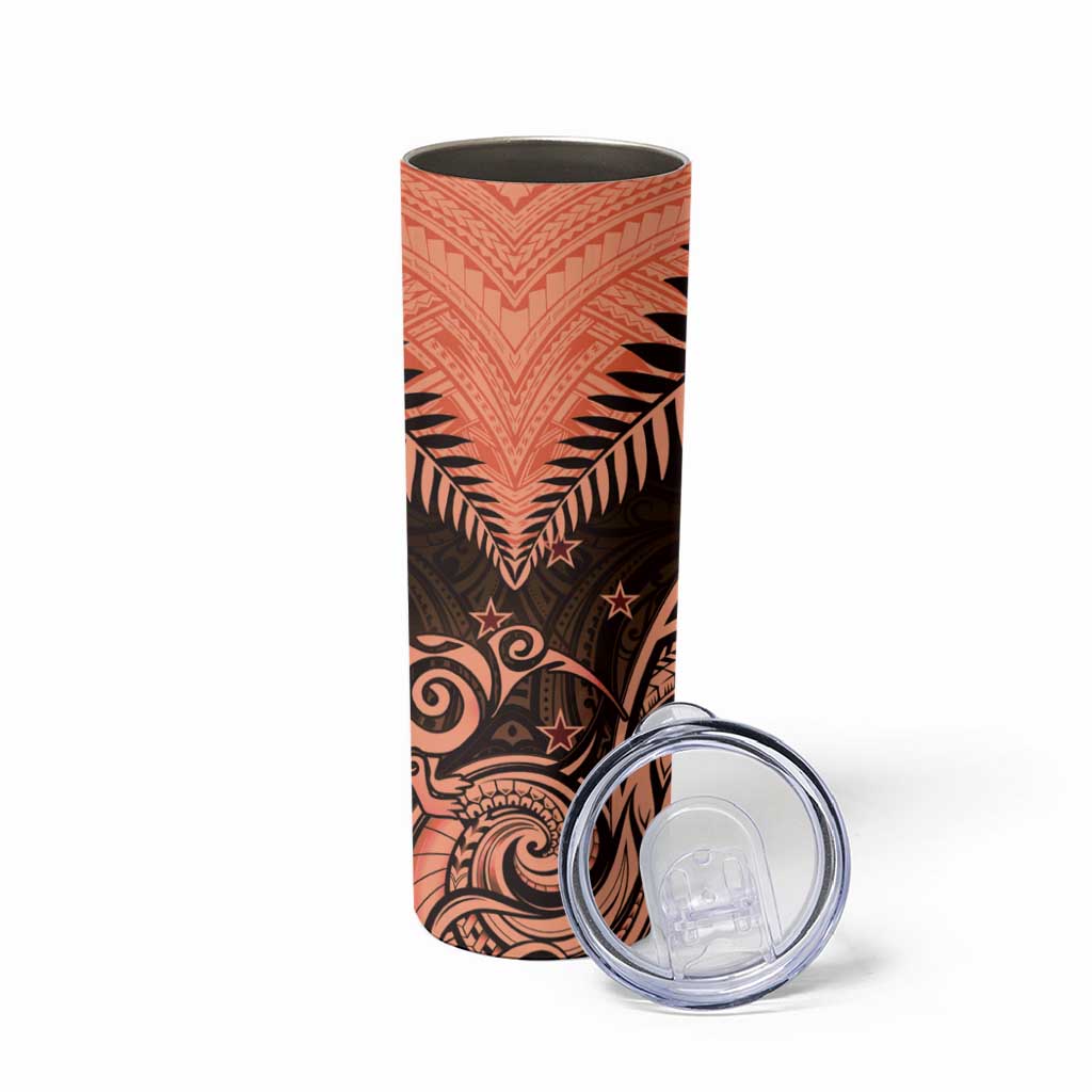 New Zealand Skinny Tumbler Aotearoa Maori Kiwi Orange Fern LT01 - Polynesian Pride
