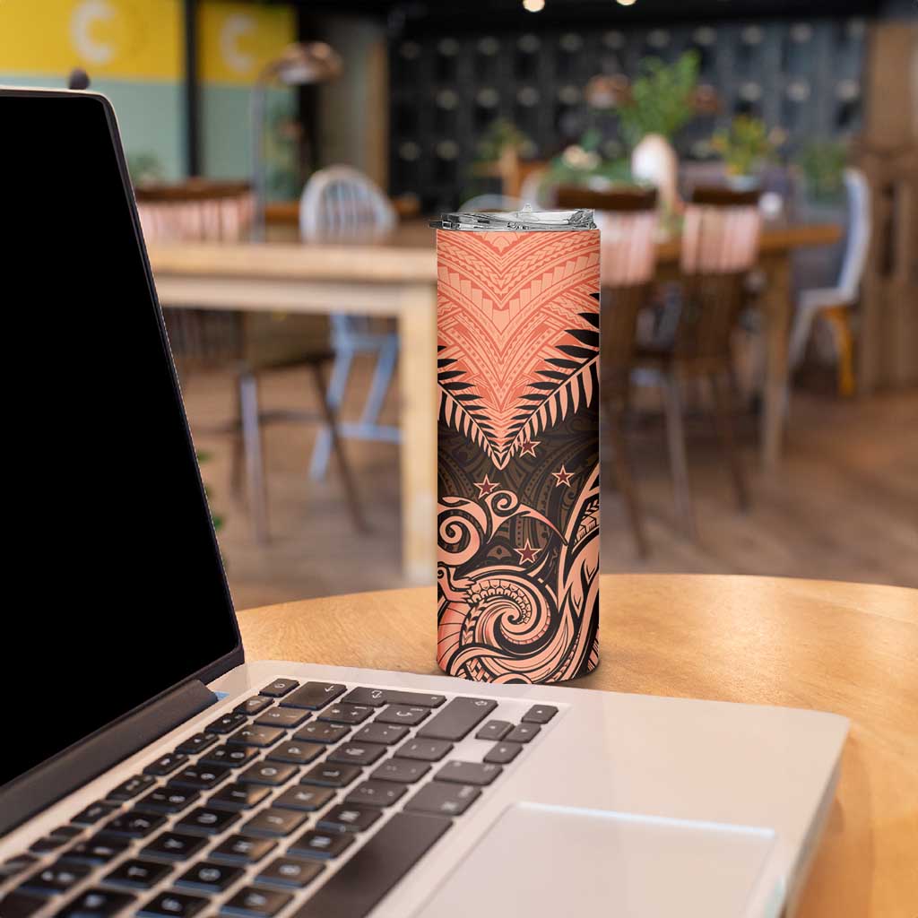 New Zealand Skinny Tumbler Aotearoa Maori Kiwi Orange Fern LT01 - Polynesian Pride