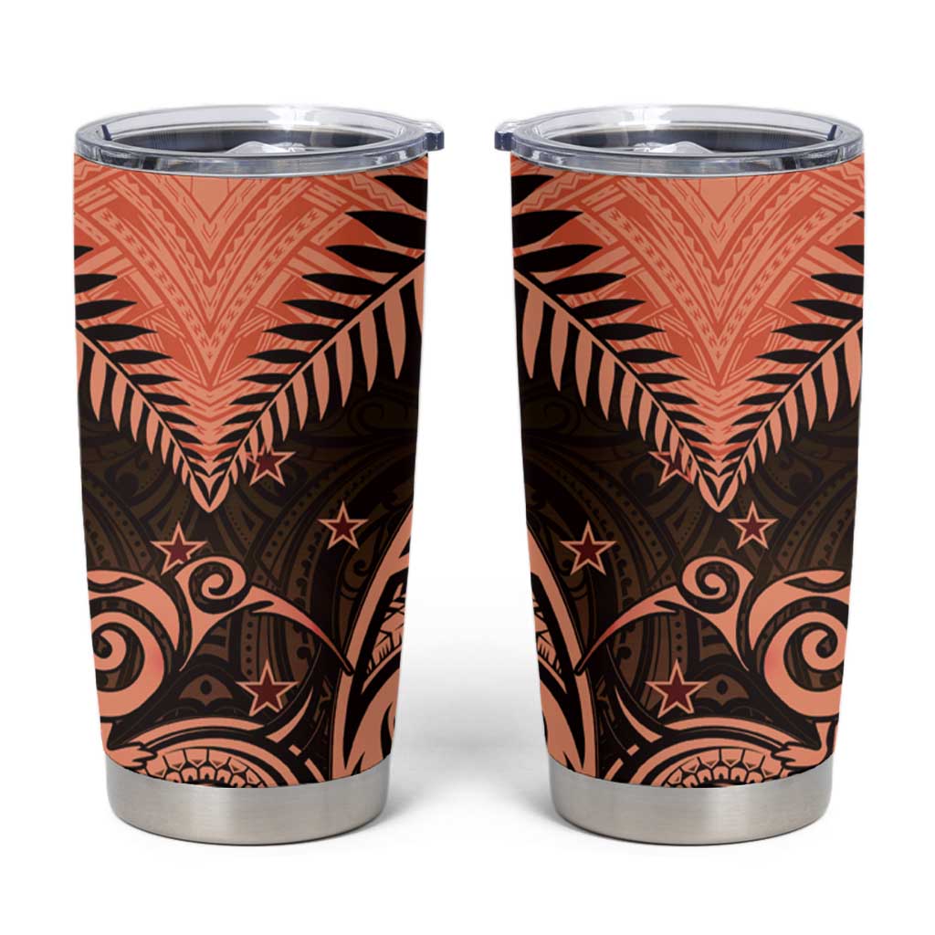 New Zealand Tumbler Cup Aotearoa Maori Kiwi Orange Fern LT01 Orange - Polynesian Pride