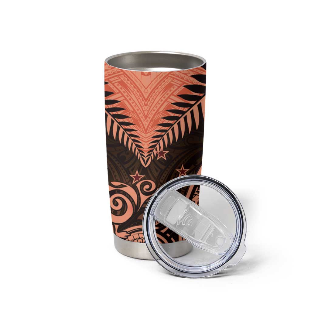 New Zealand Tumbler Cup Aotearoa Maori Kiwi Orange Fern LT01 - Polynesian Pride