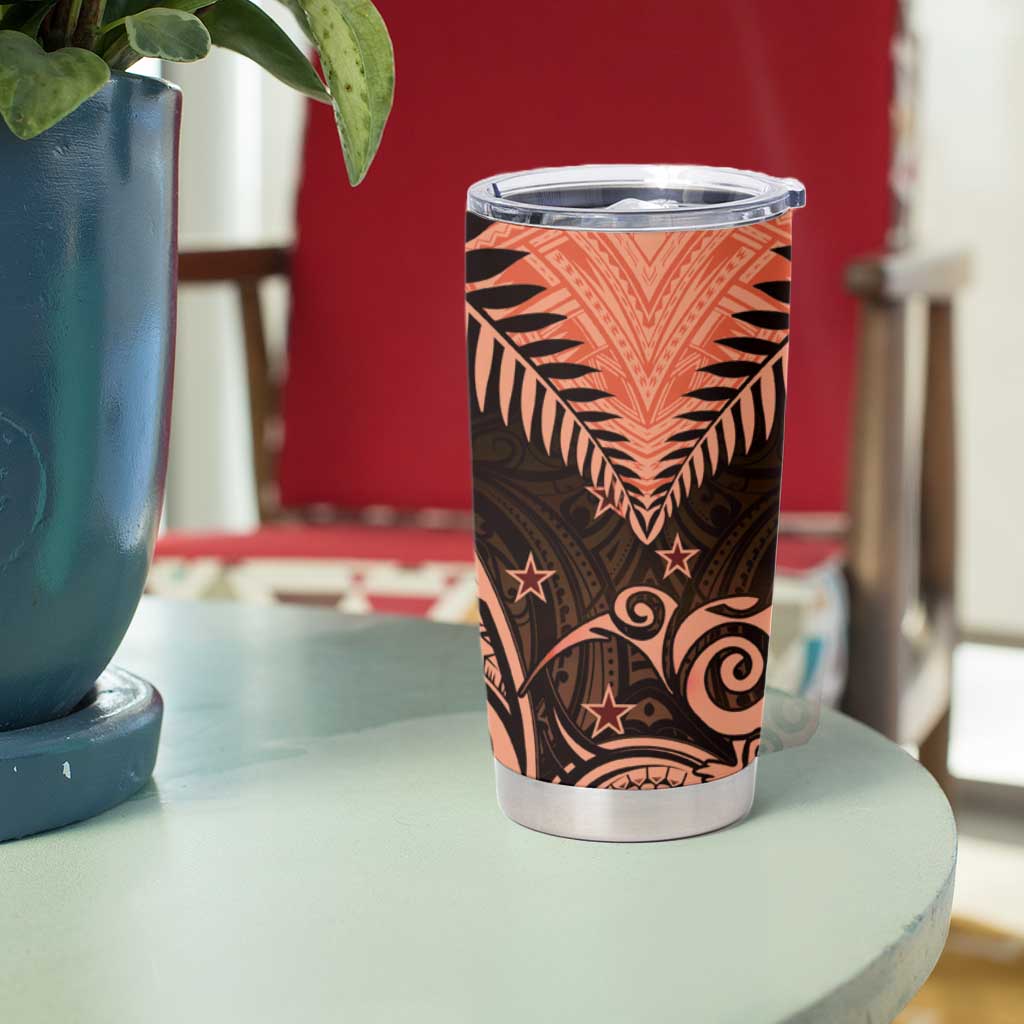 New Zealand Tumbler Cup Aotearoa Maori Kiwi Orange Fern LT01 - Polynesian Pride