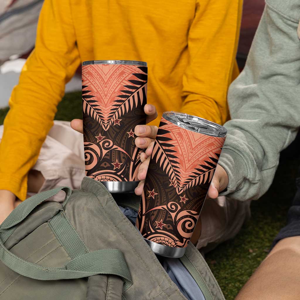 New Zealand Tumbler Cup Aotearoa Maori Kiwi Orange Fern LT01 - Polynesian Pride