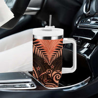 New Zealand Tumbler With Handle Aotearoa Maori Kiwi Orange Fern LT01 - Polynesian Pride