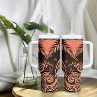 New Zealand Tumbler With Handle Aotearoa Maori Kiwi Orange Fern LT01 - Polynesian Pride