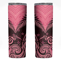 Aotearoa Skinny Tumbler Maori Kiwi Pink Fern