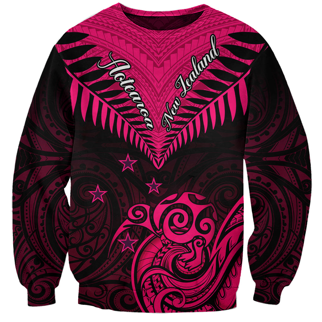 Personalised Aotearoa Sweatshirt Maori Kiwi Pink Fern LT01 Unisex Pink - Polynesian Pride