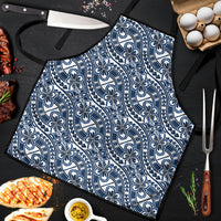 Hibiscus Bloom Island Tribal Waves Apron Blue Polynesian Pattern LT01 Blue - Polynesian Pride