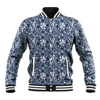 Hibiscus Bloom Island Tribal Waves Baseball Jacket Blue Polynesian Pattern LT01 Unisex Blue - Polynesian Pride