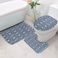 Hibiscus Bloom Island Tribal Waves Bathroom Set Blue Polynesian Pattern LT01 - Polynesian Pride