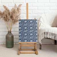 Hibiscus Bloom Island Tribal Waves Canvas Wall Art Blue Polynesian Pattern LT01 - Polynesian Pride