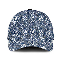 Hibiscus Bloom Island Tribal Waves Classic Cap Blue Polynesian Pattern LT01 Universal Fit Blue - Polynesian Pride