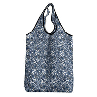 Hibiscus Bloom Island Tribal Waves Grocery Bag Blue Polynesian Pattern LT01 - Polynesian Pride
