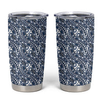 Hibiscus Bloom Island Tribal Waves Tumbler Cup Blue Polynesian Pattern LT01 Blue - Polynesian Pride