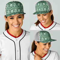Hibiscus Bloom Island Tribal Waves Baseball Net Cap Green Polynesian Pattern LT01 - Polynesian Pride
