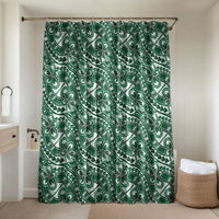 Hibiscus Bloom Island Tribal Waves Bathroom Set Green Polynesian Pattern LT01 Shower Curtain Only Green - Polynesian Pride