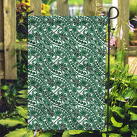 Hibiscus Bloom Island Tribal Waves Garden Flag Green Polynesian Pattern LT01 Garden Flag Green - Polynesian Pride
