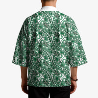 Hibiscus Bloom Island Tribal Waves Kimono Green Polynesian Pattern LT01 - Polynesian Pride
