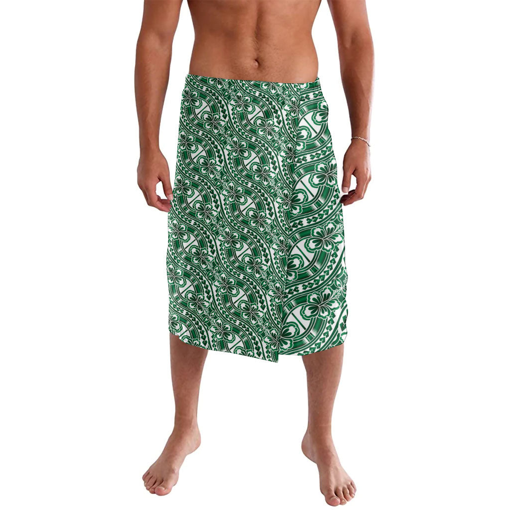 Hibiscus Bloom Island Tribal Waves Lavalava Green Polynesian Pattern LT01 Green - Polynesian Pride