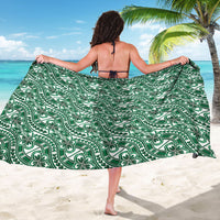 Hibiscus Bloom Island Tribal Waves Sarong Green Polynesian Pattern LT01 - Polynesian Pride