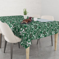 Hibiscus Bloom Island Tribal Waves Tablecloth Green Polynesian Pattern LT01 - Polynesian Pride