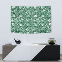 Hibiscus Bloom Island Tribal Waves Tapestry Green Polynesian Pattern LT01 - Polynesian Pride