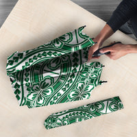 Hibiscus Bloom Island Tribal Waves Umbrella Green Polynesian Pattern LT01 - Polynesian Pride