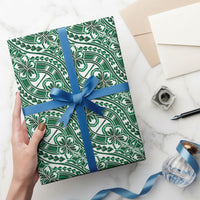 Hibiscus Bloom Island Tribal Waves Wrapping Paper Green Polynesian Pattern LT01 - Polynesian Pride