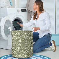 Hibiscus Bloom Island Tribal Waves Laundry Basket Olive Green Polynesian Pattern LT01 - Polynesian Pride