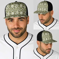 Hibiscus Bloom Island Tribal Waves Baseball Net Cap Olive Green Polynesian Pattern LT01 - Polynesian Pride