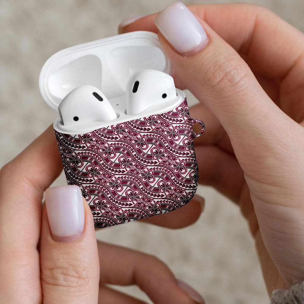 Hibiscus Bloom Island Tribal Waves AirPods Case Pink Polynesian Pattern LT01 - Polynesian Pride