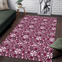 Hibiscus Bloom Island Tribal Waves Area Rug Pink Polynesian Pattern LT01 Pink - Polynesian Pride