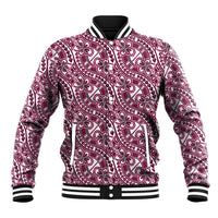 Hibiscus Bloom Island Tribal Waves Baseball Jacket Pink Polynesian Pattern LT01 Unisex Pink - Polynesian Pride