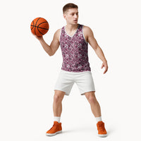 Hibiscus Bloom Island Tribal Waves Basketball Jersey Pink Polynesian Pattern LT01 - Polynesian Pride