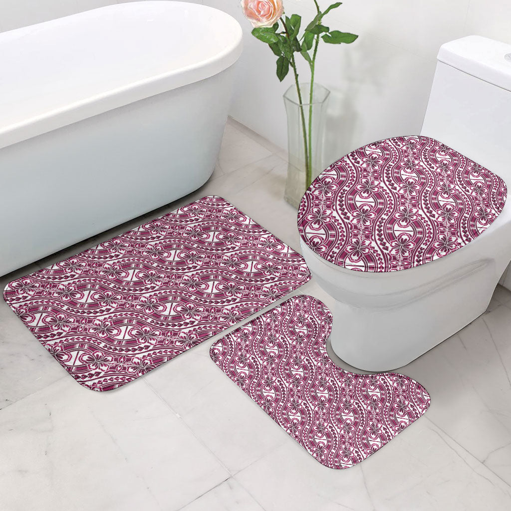 Hibiscus Bloom Island Tribal Waves Bathroom Set Pink Polynesian Pattern LT01 - Polynesian Pride
