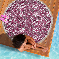 Hibiscus Bloom Island Tribal Waves Beach Blanket Pink Polynesian Pattern LT01 - Polynesian Pride