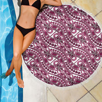 Hibiscus Bloom Island Tribal Waves Beach Blanket Pink Polynesian Pattern LT01 - Polynesian Pride