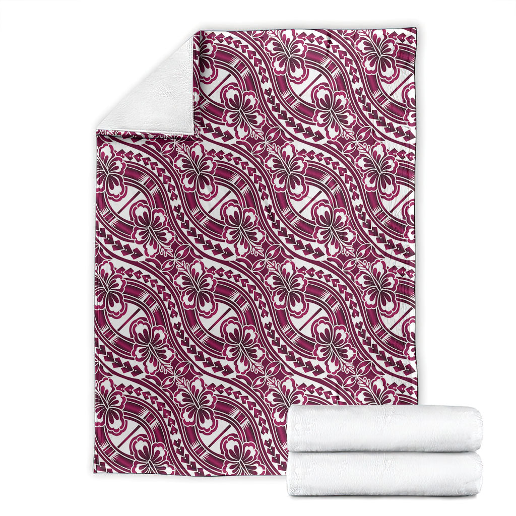 Hibiscus Bloom Island Tribal Waves Blanket Pink Polynesian Pattern LT01 - Polynesian Pride