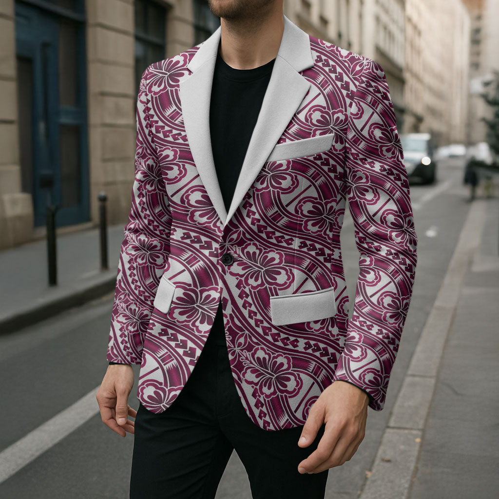Hibiscus Bloom Island Tribal Waves Blazer Pink Polynesian Pattern LT01 - Polynesian Pride