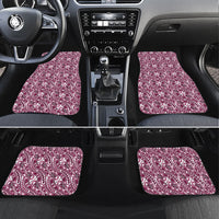 Hibiscus Bloom Island Tribal Waves Car Mats Pink Polynesian Pattern LT01 Set 4pcs Pink - Polynesian Pride