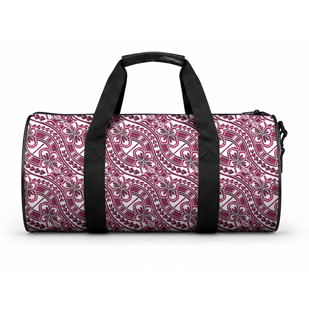 Hibiscus Bloom Island Tribal Waves Duffle Bag Pink Polynesian Pattern LT01 One size Pink - Polynesian Pride