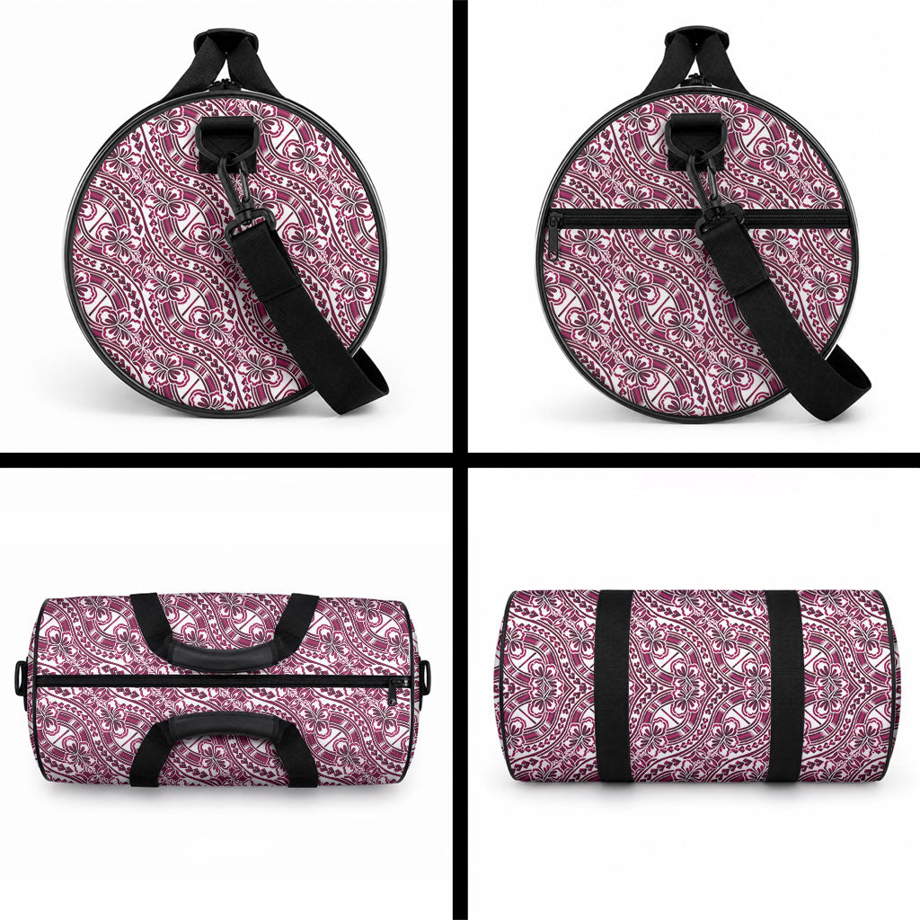Hibiscus Bloom Island Tribal Waves Duffle Bag Pink Polynesian Pattern LT01 - Polynesian Pride