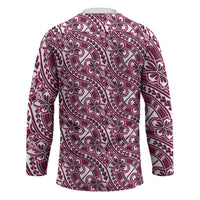 Hibiscus Bloom Island Tribal Waves Hockey Jersey Pink Polynesian Pattern LT01 - Polynesian Pride