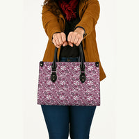 Hibiscus Bloom Island Tribal Waves Leather Bag Pink Polynesian Pattern LT01 - Polynesian Pride