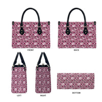 Hibiscus Bloom Island Tribal Waves Leather Bag Pink Polynesian Pattern LT01 - Polynesian Pride