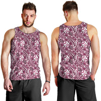 Hibiscus Bloom Island Tribal Waves Men Tank Top Pink Polynesian Pattern LT01 - Polynesian Pride