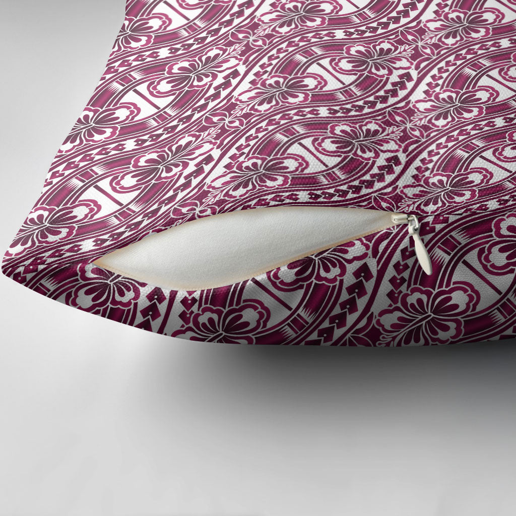 Hibiscus Bloom Island Tribal Waves Pillow Cover Pink Polynesian Pattern LT01 - Polynesian Pride