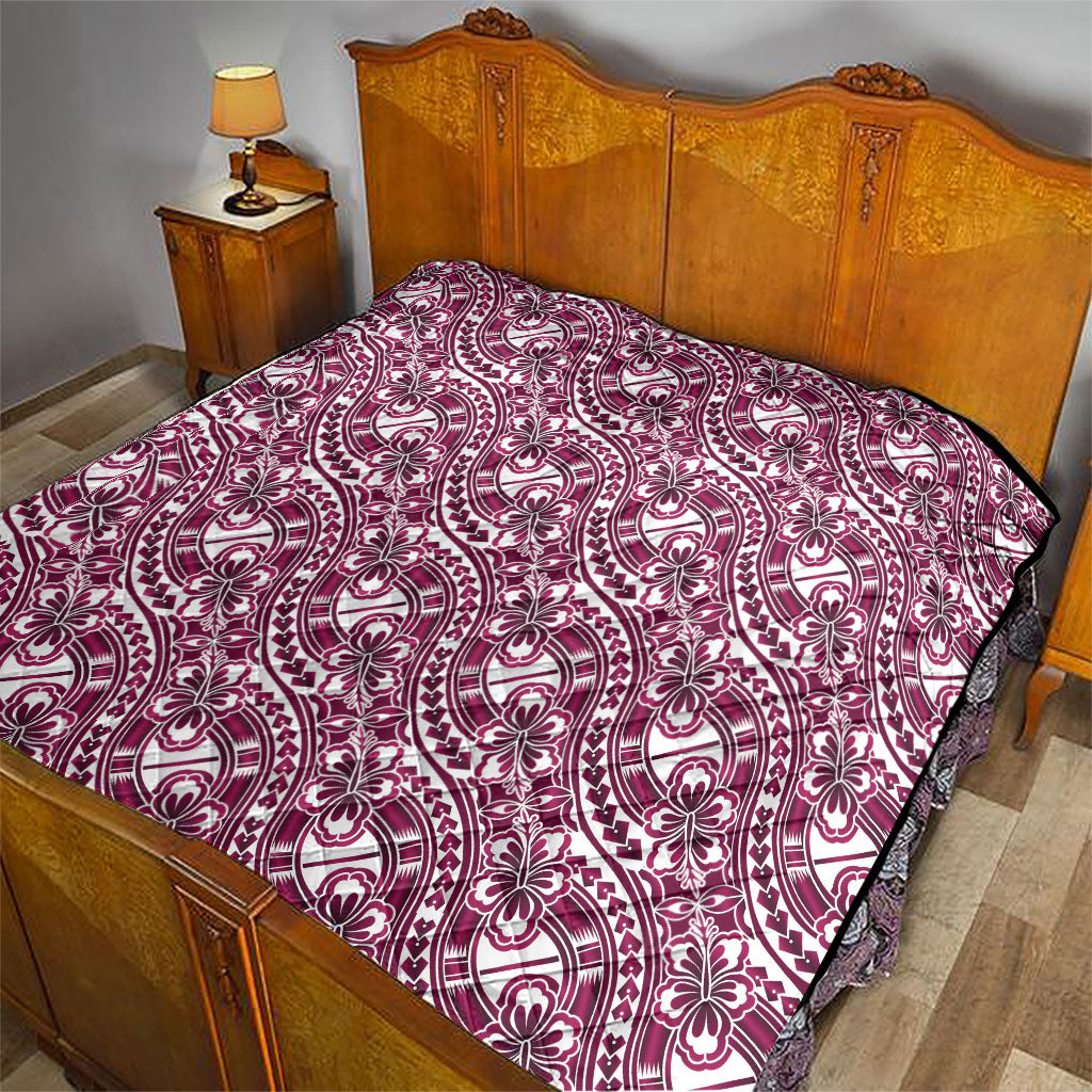 Hibiscus Bloom Island Tribal Waves Quilt Pink Polynesian Pattern LT01 - Polynesian Pride
