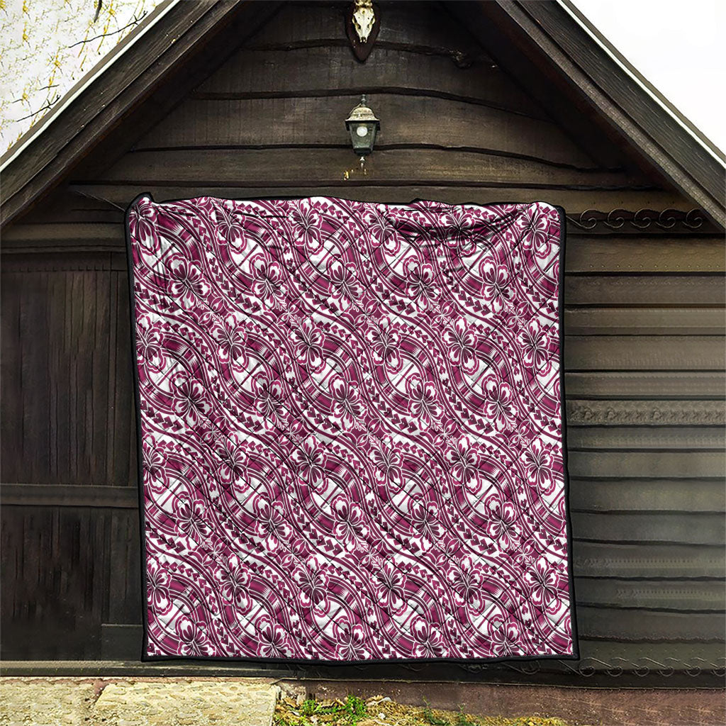 Hibiscus Bloom Island Tribal Waves Quilt Pink Polynesian Pattern LT01 - Polynesian Pride
