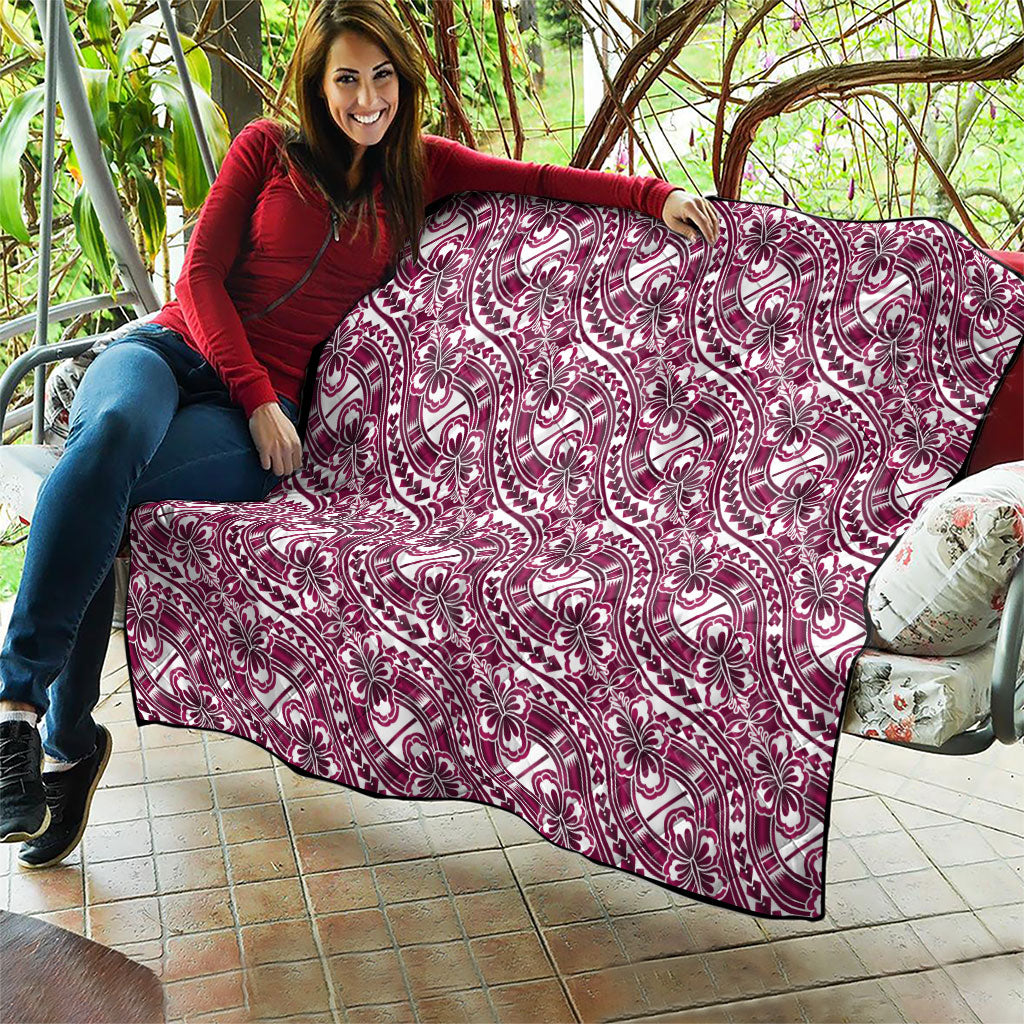 Hibiscus Bloom Island Tribal Waves Quilt Pink Polynesian Pattern LT01 - Polynesian Pride